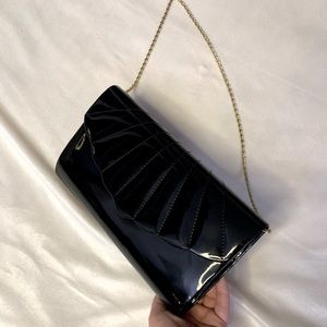 Vintage Vinyl Purse with Gold Chain Strap